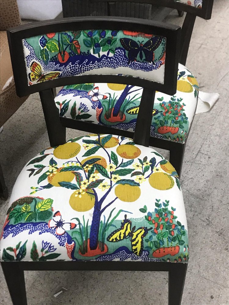 Colorful Botanical Print Dining Chair